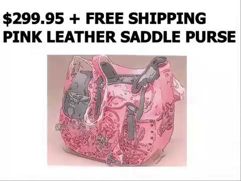 Pink Leather Saddle Purse