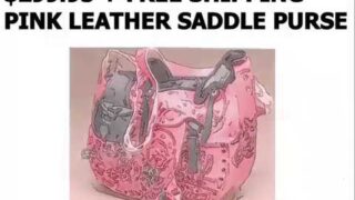 Pink Leather Saddle Purse